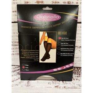 Gabrialla Nude Sheer Knee Highs Style 160 Medium Compression Knee Highs size L